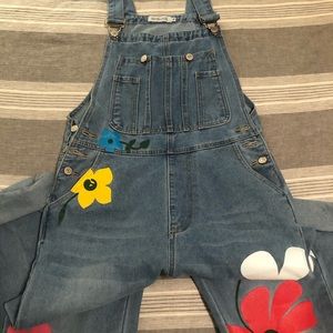 MISSLOOK flower denim overalls